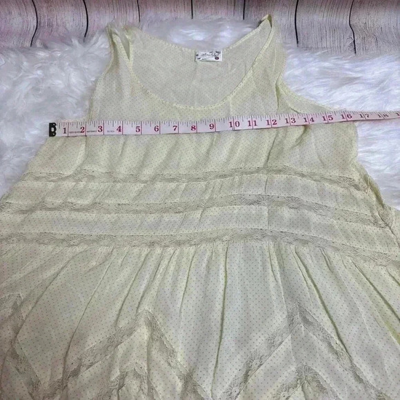 Free People Voila Trapeze Ruffle Slip Tank Dress Top Cream Size S - Picture 8 of 9